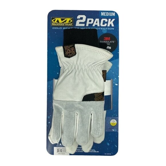 PC2 Mechanix 2-Pack Coldwork Insulated Goatskin Durahide Leather Gloves Large - Picture 2 of 3